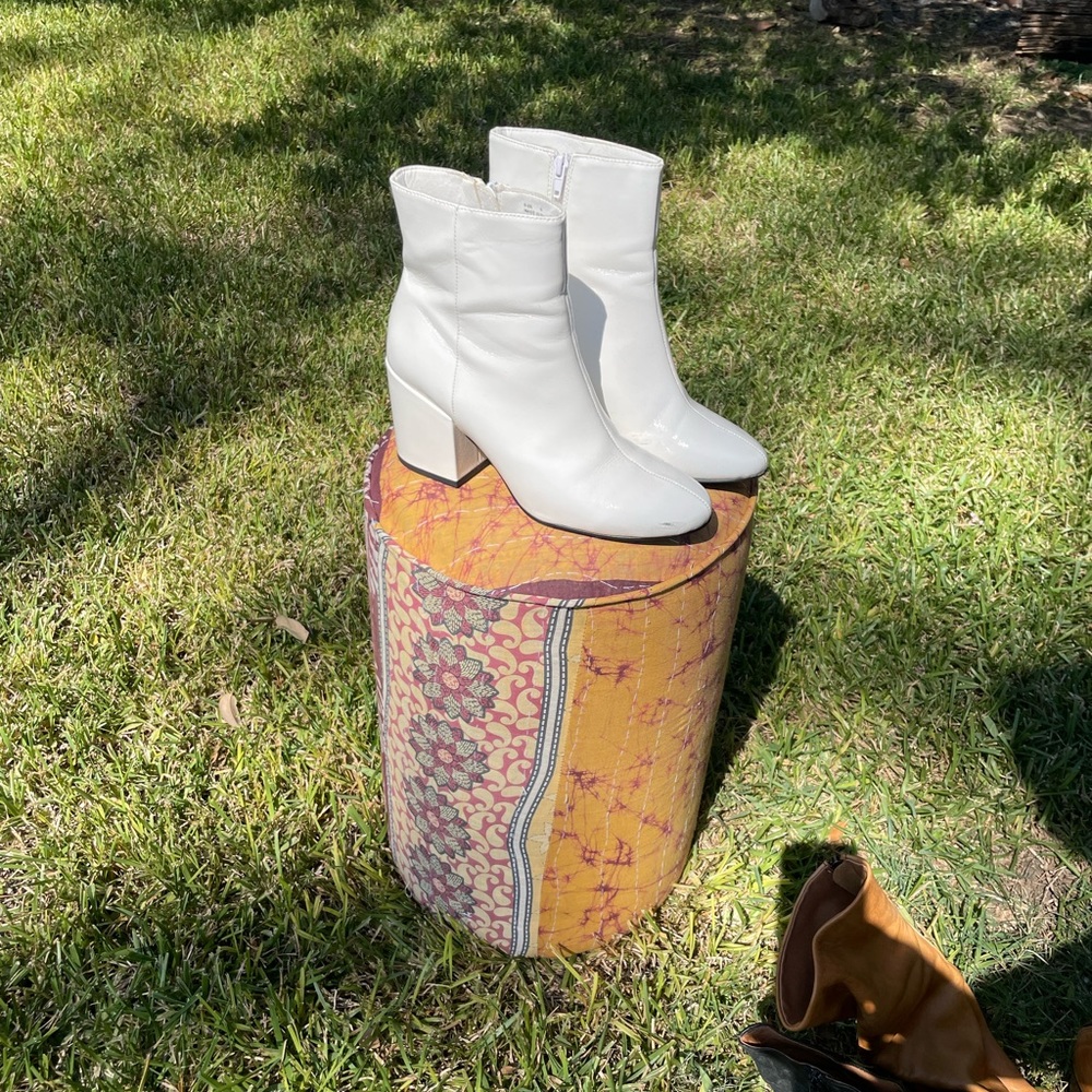 Urban Outfitters White Patent Boots
